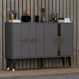 Consolă Eagle - Anthracite, Gri, 80x30x120 cm