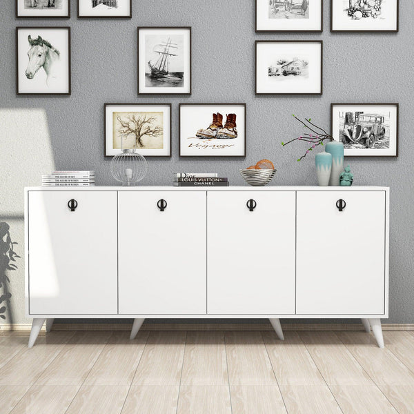 Consolă Elite Console, Alb - Negru, 180x80x45 cm