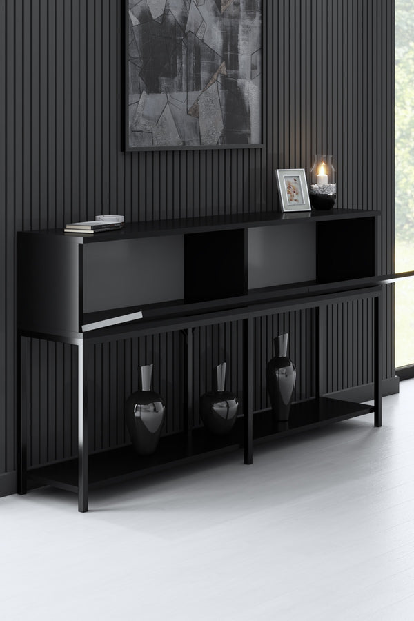 Consolă Furniture Lord, Negru - White Gold, 150x30 cm