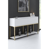 Consolă Furniture Lord, Negru - White Gold, 150x30 cm - White
Gold