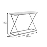 Consola Glimmer, Metal, 100x30x80 cm - Alb-Auriu