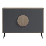 Consolă Bufet Gora, sonoma, 110x36x82 cm - Sonoma+Dark Grey(Anthracite)