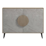 Consola Bufet Gora, Pal melaminat, 110x36x82 cm - Sonoma-Marmura Bej