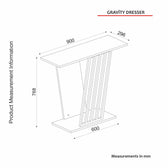 Consola Gravity Negru, Auriu 90x77x30 cm