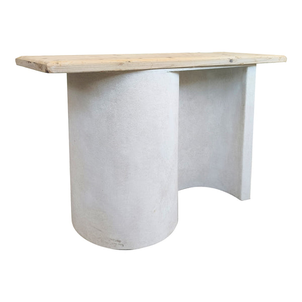 Consola Jeckie, Lemn de brad, Stejar, 120x38x80 cm