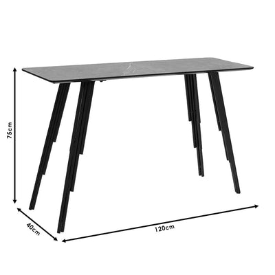 Consolă Lifo, Gri inchis ciment-negru, 120x40x75 cm, perspectiva suplimentara