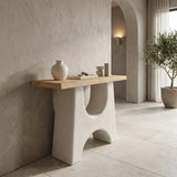 Consola Marila, Lemn de brad, Natural, 100x38x80 cm