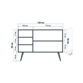 Consolă Mega -  Console 5, Stejar Sonoma, 90x60x120 cm