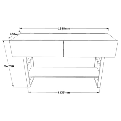 Consola ML23-A, Stejar, 139x76x43 cm