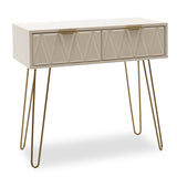 Consolă Model Isla, Alb/Auriu, 80x39x74 cm