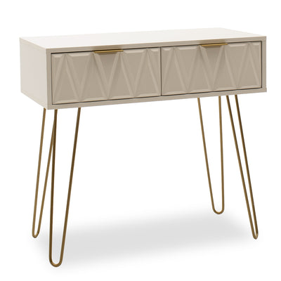 Consolă Model Isla, Alb/Auriu, 80x39x74 cm