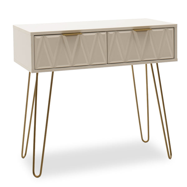 Consolă Model Isla, Alb/Auriu, 80x39x74 cm