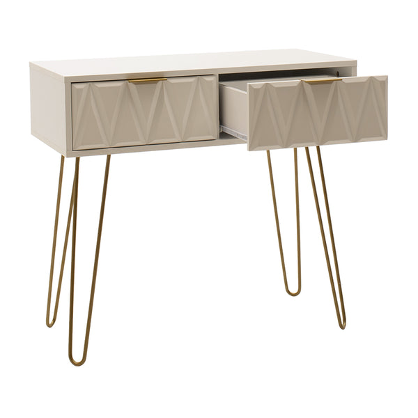 Consolă Model Isla, Alb/Auriu, 80x39x74 cm