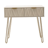 Consolă Model Isla, Alb/Auriu, 80x39x74 cm
