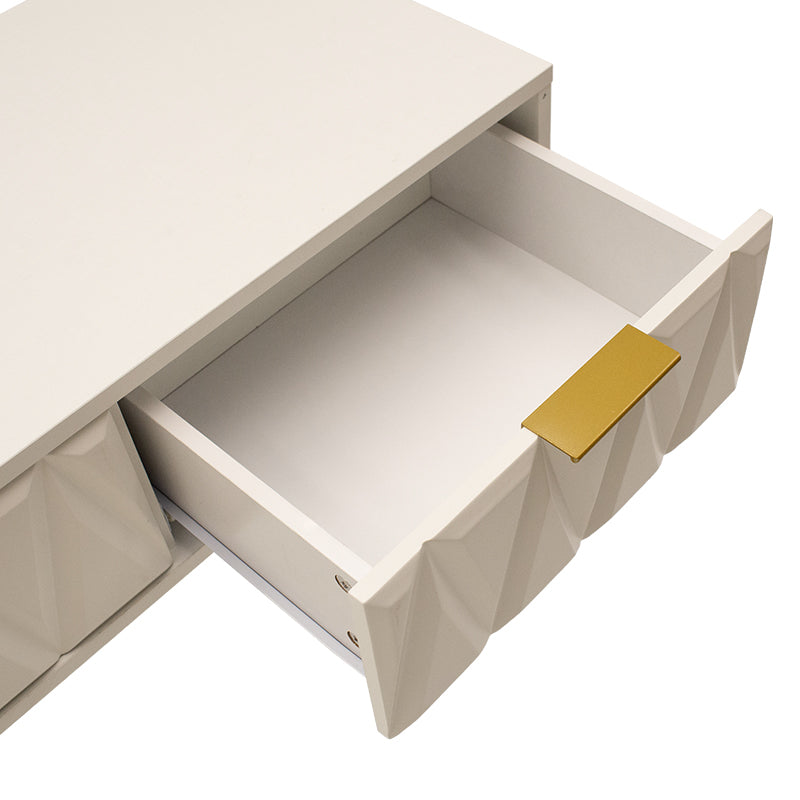 Consolă Model Isla, Alb/Auriu, 80x39x74 cm