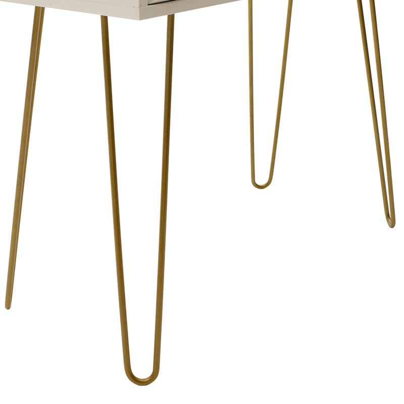 Consolă Model Isla, Alb/Auriu, 80x39x74 cm