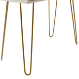 Consolă Model Isla, Alb/Auriu, 80x39x74 cm