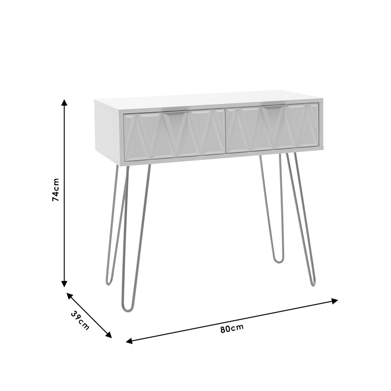 Consolă Model Isla, Alb/Auriu, 80x39x74 cm