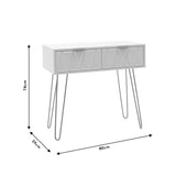 Consolă Model Isla, Alb/Auriu, 80x39x74 cm