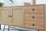 Consola Nala 160 Howard, negru - natural, 160x40 cm - Natural