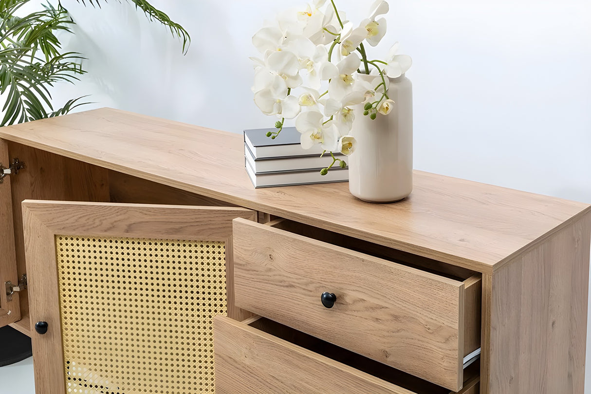 Consola Nala 160 Howard, negru - natural, 160x40 cm - Natural