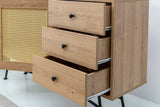 Consola Nala 160 Howard, negru - natural, 160x40 cm - Natural