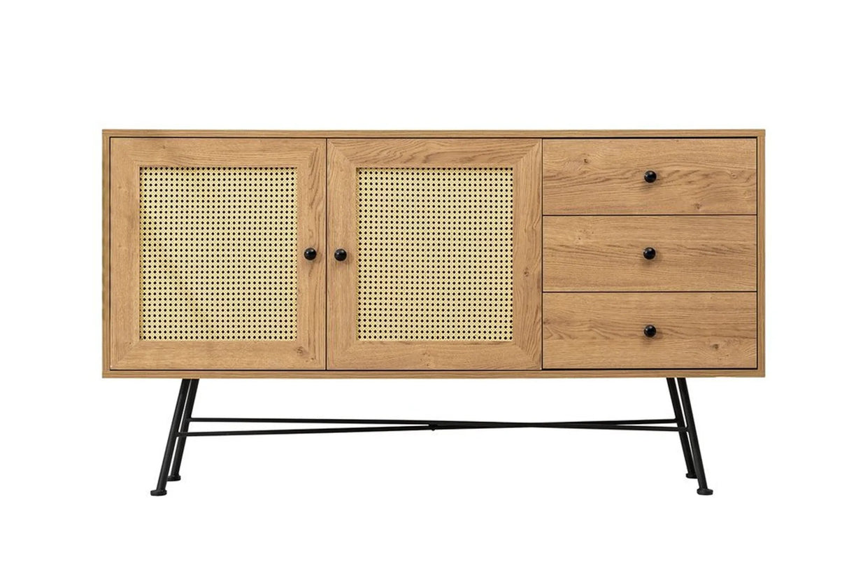 Consola Nala 160 Howard, negru - natural, 160x40 cm - Natural