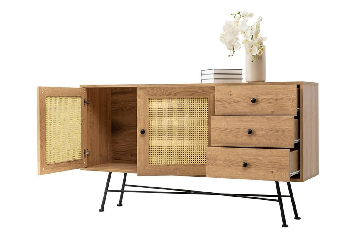 Consola Nala 160 Howard, negru - natural, 160x40 cm - Natural