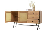 Consola Nala 160 Howard, negru - natural, 160x40 cm - Natural