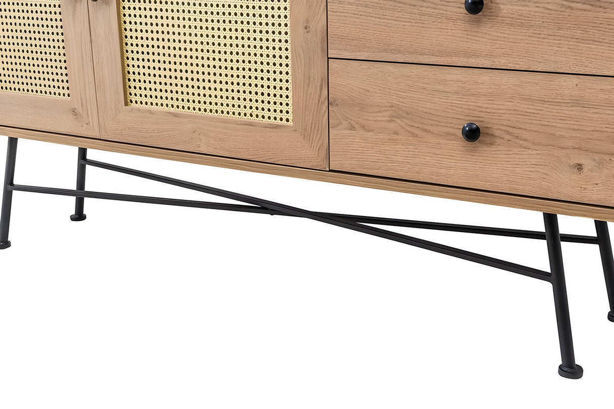Consola Nala 160 Howard, negru - natural, 160x40 cm - Natural