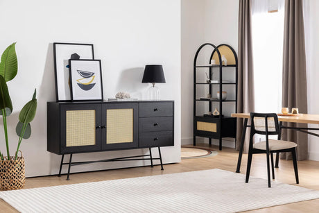 Consola Nala 160 Howard, negru - natural, 160x40 cm