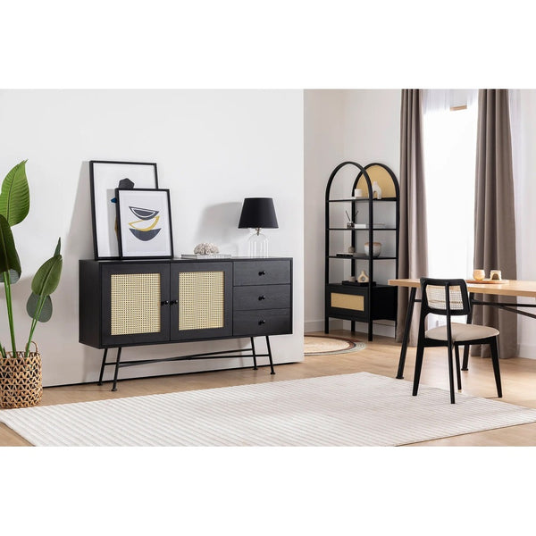 Consola Nala 160 Howard, negru - natural, 160x40 cm