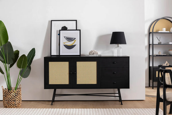 Consola Nala 160 Howard, negru - natural, 160x40 cm
