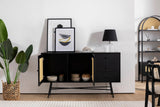 Consola Nala 160 Howard, negru - natural, 160x40 cm - Negru