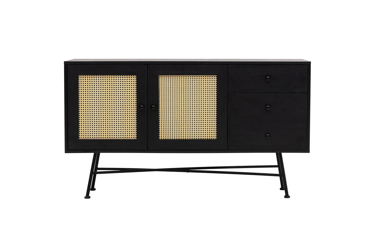 Consola Nala 160 Howard, negru - natural, 160x40 cm - Negru