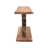 Consolă Nasiol, Lemn Teak, Natur, 120x40x75 cm