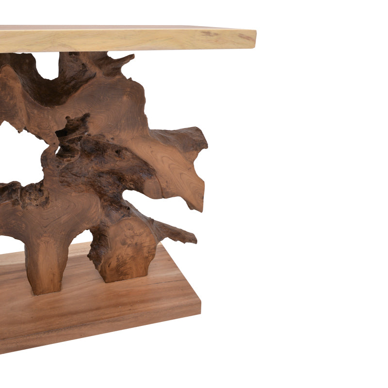 Consolă Nasiol, Lemn Teak, Natur, 120x40x75 cm