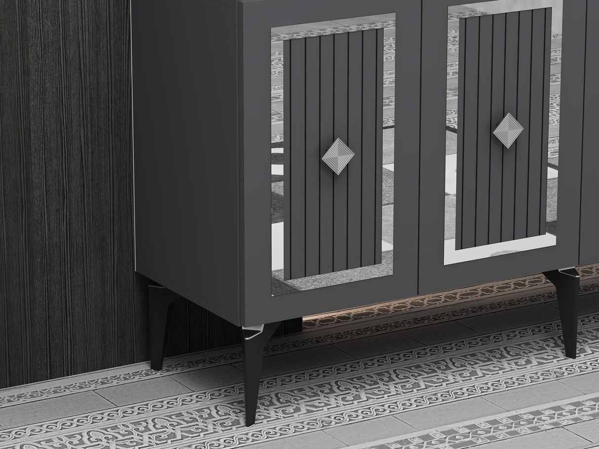 Consola Nora Olivia, alb - argintiu - antracit - argintiu, 150x40 cm - Anthracite
Silver