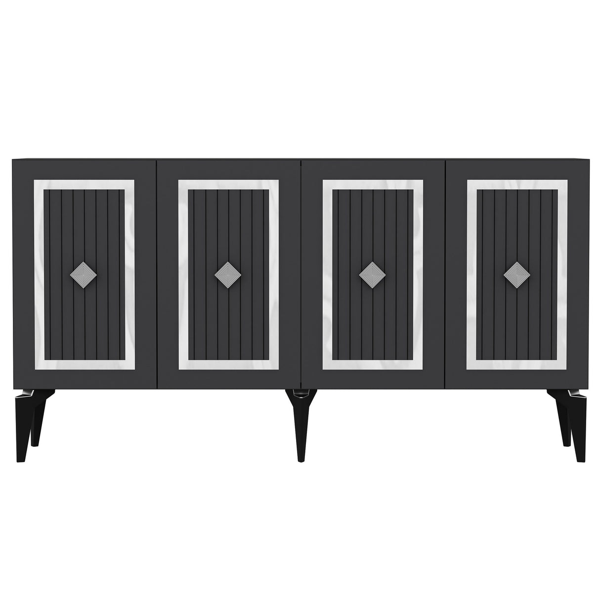 Consola Nora Olivia, alb - argintiu - antracit - argintiu, 150x40 cm - Anthracite
Silver
