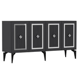 Consola Nora Olivia, alb - argintiu - antracit - argintiu, 150x40 cm - Anthracite
Silver