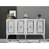 Consola Nora Olivia, alb - argintiu - antracit - argintiu, 150x40 cm - White
Silver