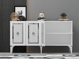 Consola Nora Olivia, alb - argintiu - antracit - argintiu, 150x40 cm - White
Silver