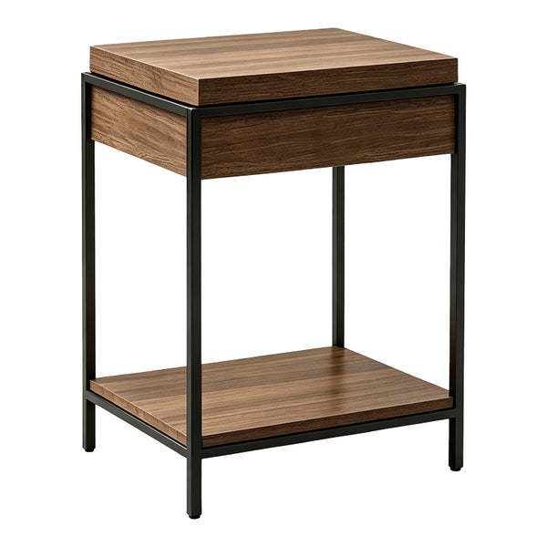 Consola Odar, MDF si metal, cu depozitare, 63x63x80 cm