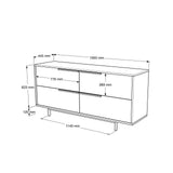 Consola On3 Locelso, nuc - alb, 160x45 cm - Walnut