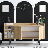 Consola Razvan cu 2 usi si rafturi, Stejar, 150 x 80 x 40 cm