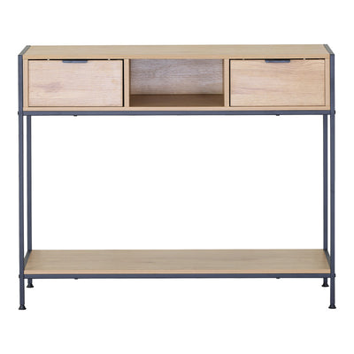 Consolă Regando, Stejar cu metal, negru, 100x35x80 cm, detaliu produs
