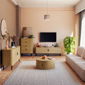 Consolă Scandi MDF, Natural, 170x45x80 cm, detaliu produs
