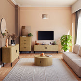 Consolă Scandi MDF, Natural, 170x45x80 cm, detaliu produs
