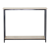 Consola Shima, Stejar-Negru, 106x35x81 cm, Negru-Stejar, vedere frontală, PAL melaminat, metal, pentru locuință