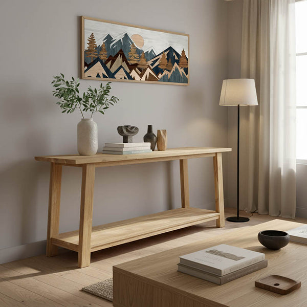Consolă, Teak, Natur, 200x40x80 cm